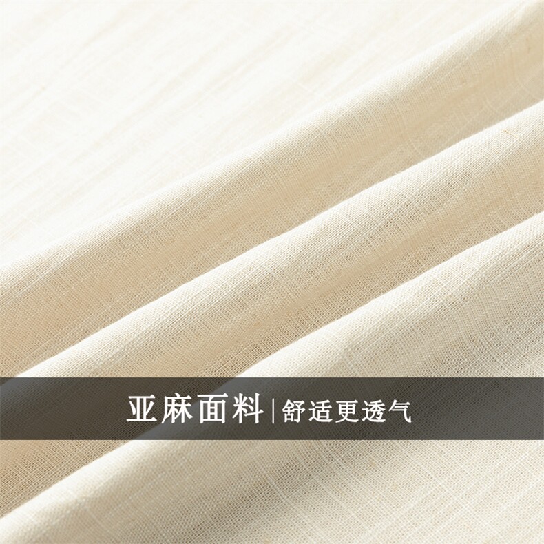 主推亚麻短袖t恤唐装男款风上衣夏季中老年人中式棉麻爸爸装,男装民族服装,电商B212（原钱塘6029）