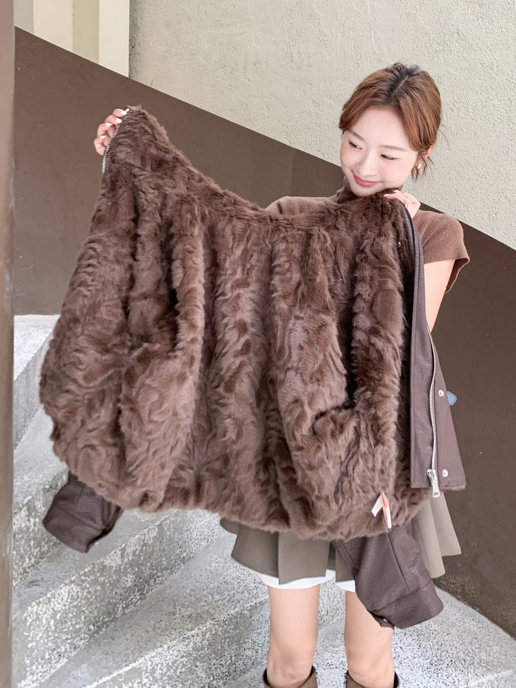 25冬季新款皮毛一体厚绒皮衣外套2B138-803P235K360,女装皮衣,2B138