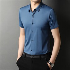 夏季2023新款男士t恤短袖衬衣宽松百搭纯色休闲衬衫上衣，男装衬衫，电商B212（原钱塘6029）
