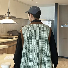 原宿秋季纯色马甲男百搭潮新款开衫毛衣马甲MJ09P38，男装背心/马甲，星座1116-2