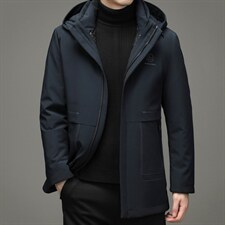 2023冬新款羽绒服男中长款可拆卸帽中年男士休闲外套HM2375-P335图片