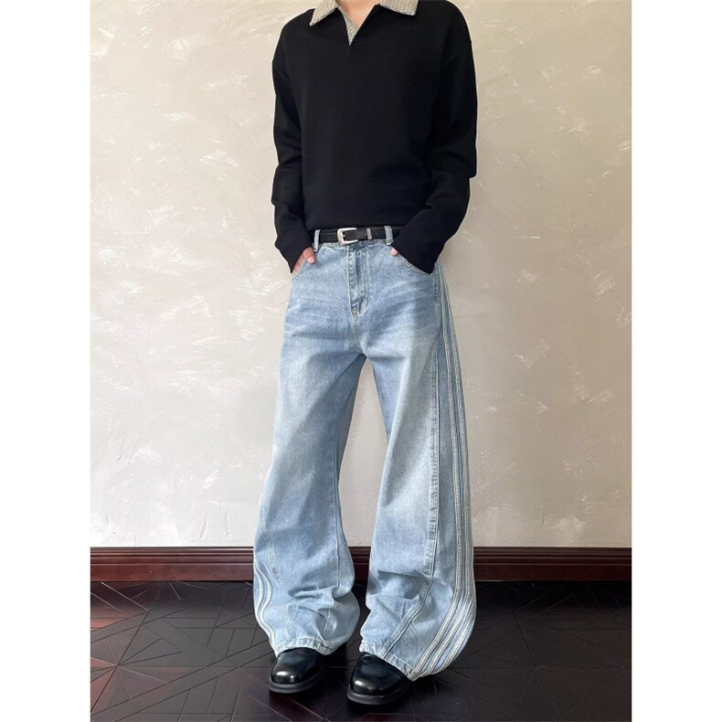 潮流百搭慵懒原宿简约ins流行日系新款牛仔裤文艺气质时尚，男装牛仔裤，星座506A