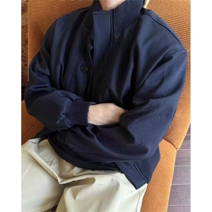 复古短款垫肩外套男春秋设计cleanfit休闲立领飞行夹克 JB969图片
