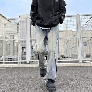 美式高街潮牌宽松直筒牛仔裤 N369 P65图片