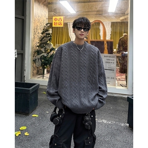 男士纯色麻花针织毛衣A367 M21M P60 控88图片