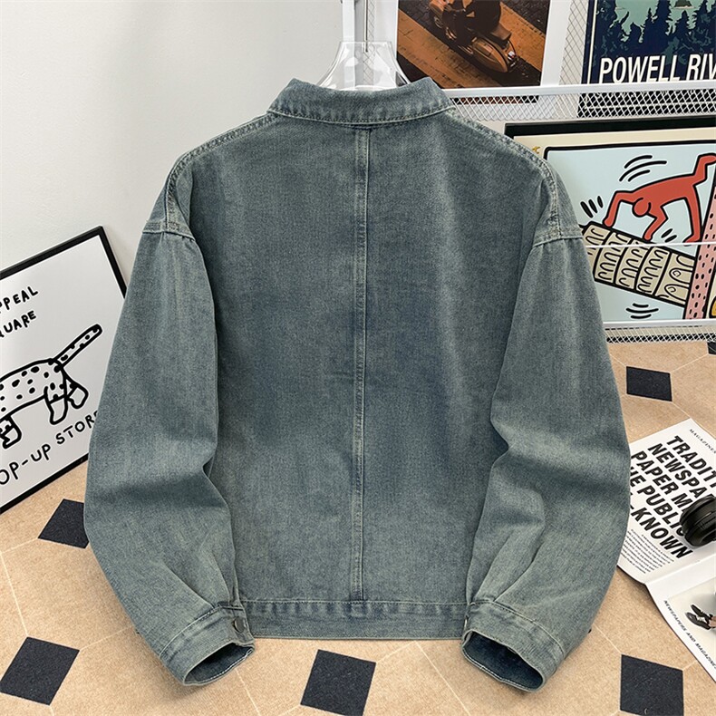 得物品质秋款男牛仔夹克衫重工拼接宽松外套JK8874P72,男装工装外套,星座1013-1