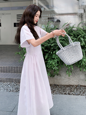 法式浪漫浅紫色连衣裙女夏2025新款度假风公主裙流行温柔风超火，女装连衣裙，浙宝305