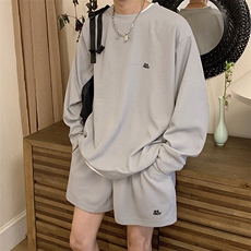 新款美式运动套装男生夏季T恤短裤两件套男装搭配一整套TZ40-P45，男装休闲套装，星座1008