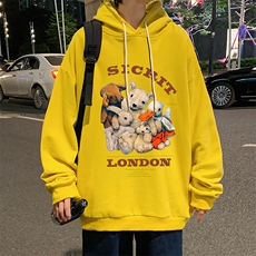 WY2216-P35纯棉连帽卫衣男大码运动帽衫宽松薄外套男，男装卫衣，电商A040