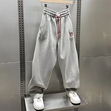 1506-1/KC741/P46刺绣休闲重磅微弹力阔腿裤男休闲直筒卫裤男女，男装休闲裤，星座1506-1