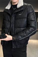 男士连帽修身可拆羊糕毛PU皮羽绒服【标50控活动价298】，男装羽绒服，星座414（原B263）