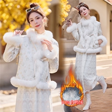 【bao款大货已出】2025冬装新款刺绣新中式提花狐狸毛90绒羽绒服，女装羽绒服，雅静靓衣