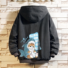 NM53217-P140牛仔外套男大码加厚加绒衣男羊羔毛服男砖墙，男装棉衣，电商A040A