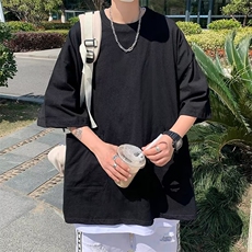 潮宽松型气质五分袖时尚潮牌圆领男青春流行T恤夏季简约，男装T恤，星座716-4