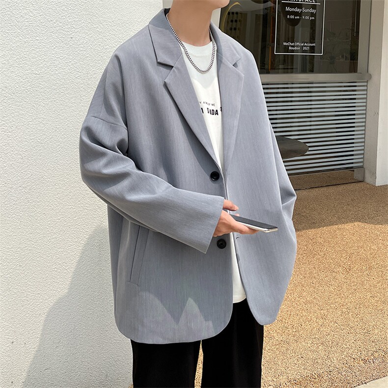 秋季轻奢西装男帅气高级感雅痞西服休闲宽松外套A071-X07-P85，男装西服，电商A071