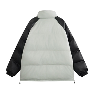 白底 23新款冬季百搭宽松字母印花PU皮棉服外套MY65201P125控168图片