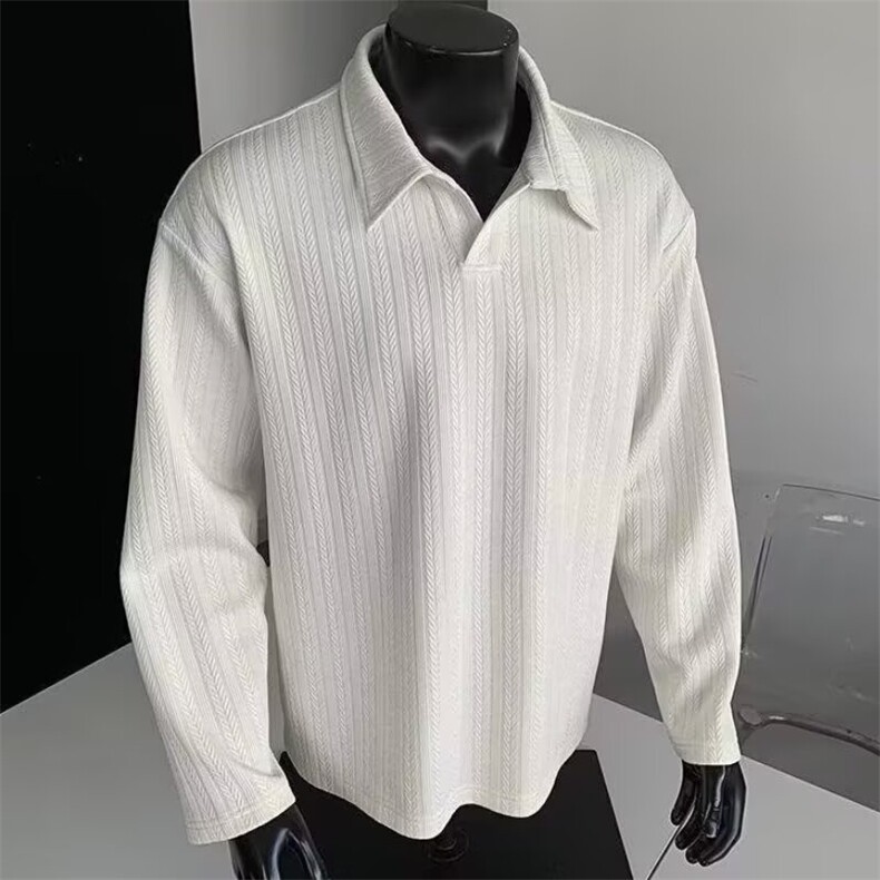 美式POLO衫翻领卫衣男士2025春季新款潮牌休闲长袖上衣服图片