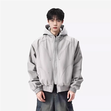 美式假两件连帽夹克男2025新款潮牌宽松设计感工装外套HH204P96，男装夹克，星座1013-5
