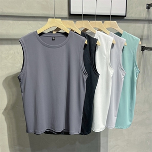 夏男冰丝T恤一级鸟眼背心无袖T恤衫大码M-5XL BX46 P9图片