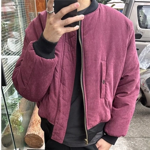 冬装复古拼色两面穿时尚棒球服棉袄男设计感短款痞帅小众棉衣外套图片