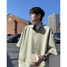 量大优供视频重磅麂皮绒短袖T恤男JPDX212-特P19，男装T恤，电商B367