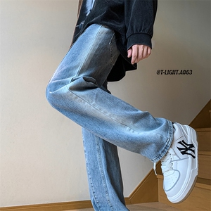 2023早春美式高街重工艺水洗直筒牛仔裤货号K692P55图片