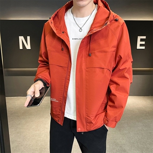 新款户外休闲冲锋衣连帽外套男士潮牌工装美式多口袋夹克2522-P60图片
