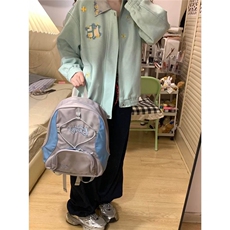 WT99-P71美式复古外套女春秋2025新款潮牌撞色翻领宽松情侣夹克，男装夹克，电商B323A