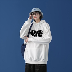 L2611P48中性模特新款卫衣男装宽松港风日系外套连帽衣服宽松卫衣图片