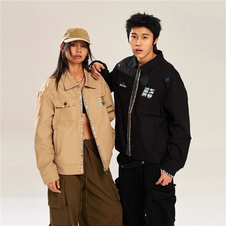 1506/QF1230/P61痞帅外套男潮牌港风日系原宿风韩版潮流宽松夹，女装短外套，星座1506