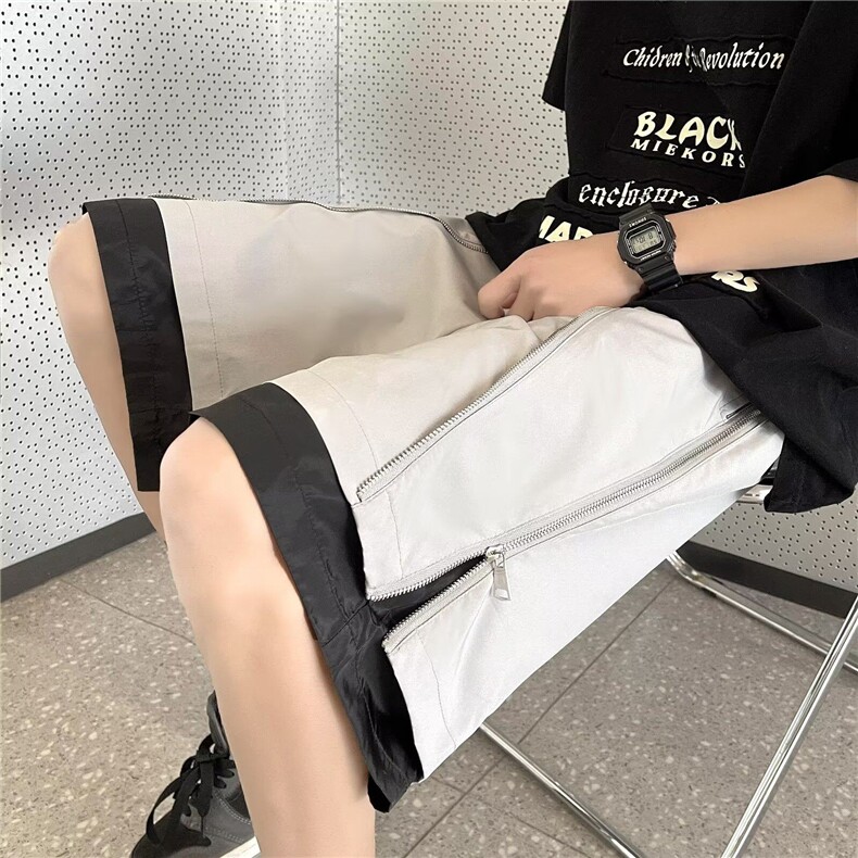 美式机能风拉链设计短裤男夏假两件冲锋裤运动五分裤子 KK192-P35图片