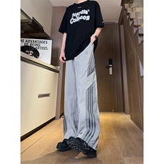 图案已做版权美式伞兵裤男宽松薄款休闲条纹工装裤K655-P50控68，男装工装外套，星座205-5