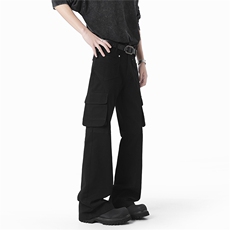 迷彩工装裤炸街修身微喇大码S-5XL拖地牛仔裤现货78011特P45控78，男装牛仔裤，星座227-7