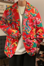 XF9035/P65春装新款东北大花西服男女风个性宽松花上衣外套，男装西服，电商A141