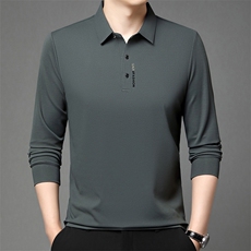 2025秋季长袖POLO衫男士时尚透气商务休闲T恤衫PL1180-P30，男装T恤，星座1109