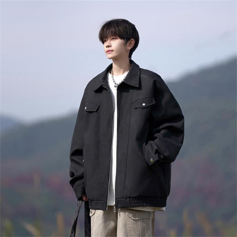 自拍图:2025秋季美式复古皮衣外套翻领皮夹克JK8088-P85128，男装皮衣，星座1209-2