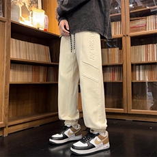 Q3111-TP40控58早秋新品钢印美式休闲裤男运动百搭束脚小脚裤子，男装休闲裤，电商A102-1