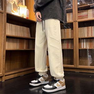 Q3111-TP40控58早秋新品钢印美式休闲裤男运动百搭束脚小脚裤子图片