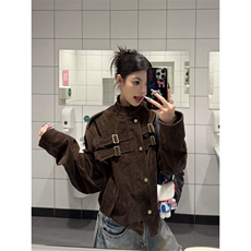 【有货】DJK9233-特批88美式拼接设计仿鹿皮高级感夹克男女外套，男装夹克，星座603-2