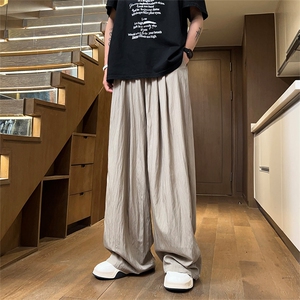 04山本裤男潮薄款冰丝阔腿裤垂感宽松拖地裤XZ211-1-K2419-P40图片