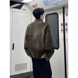 得物二开 美式高街复古立领夹克休闲百搭情侣痞帅外套JK1207-P88图片