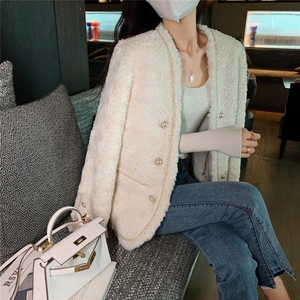 小香风甜美气质皮毛外套毛毛外套图片