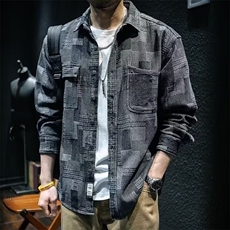 牛仔衬衫男生外套秋冬款休闲百搭长袖高级感秋冬装上衣423/P50，男装衬衫，星座506