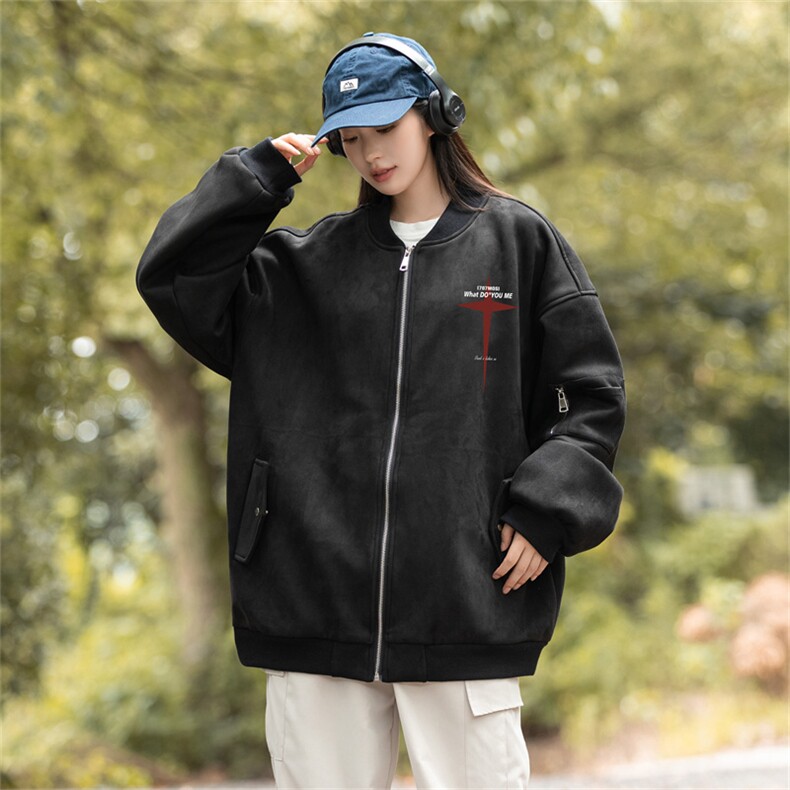 23/美式麂皮绒飞行棒球服中性风男女夹克外套JF3275-P80控108,男装卫衣,电商B370