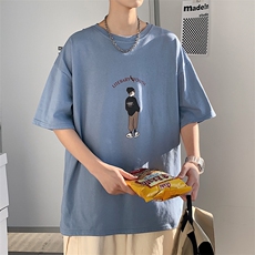 ！2023夏季新款男士纯圆领T恤百搭简约体恤T2109P25，男装T恤，电商B220