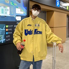EQ92工装外套男毛巾绣夜光条潮流夹克2024新款秋装P113，男装夹克，电商C306-1