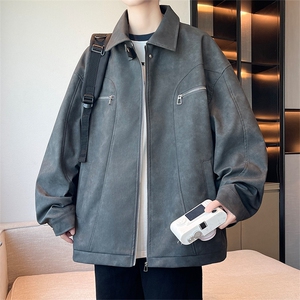 春秋季皮衣外套男女同款新款美式夹克XZ102B-1-JK2536P985图片