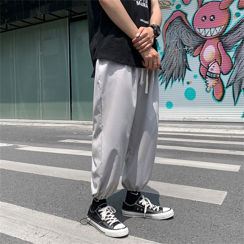 204-K20-P35男士裤子夏季工装束脚潮流男装ins春夏薄款休闲长裤,男装休闲裤,星座204