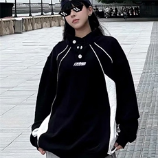 JRY30-加绒P602025美式复古运动撞色加绒卫衣男女休闲日系百搭，男装卫衣，电商B323A