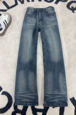 B221美式ins高街暗黑重工艺修身微喇牛仔裤LK26639-特P45控78，男装牛仔裤，电商B221